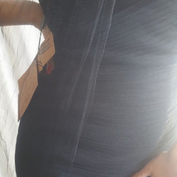 NWT, LIGHT IN THE BOX BLACK RUCHED ONE SHOULDER LAYER TULLE DRESS SIZE  US 8 - Picture 4 of 11